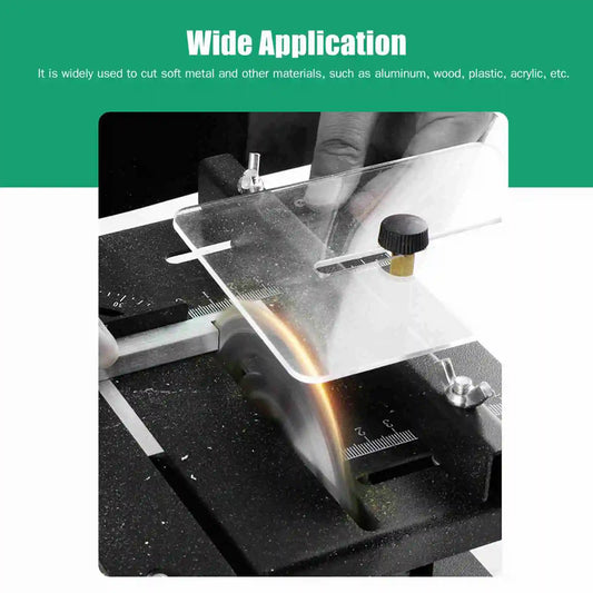 110-240V Multi-Functional Table Saw Mini Desktop Saw Cutter Electric Cutting Machine with Saw Blade Adjustable-Speed Angle